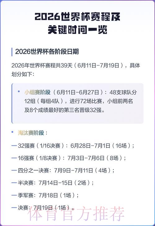 2026世界杯比赛时间今日最新时间表查询入口